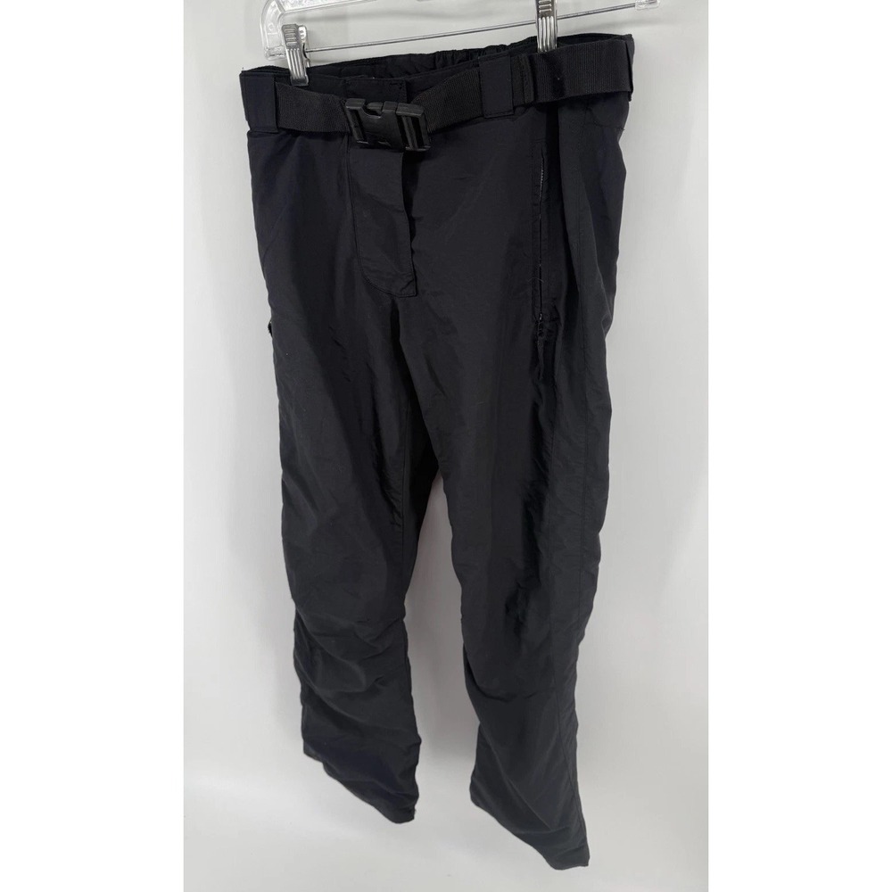 OP Ocean Pacific Snow Ski Pants Black Nylon Cargo VTG Y2K Small Adjustable Belt